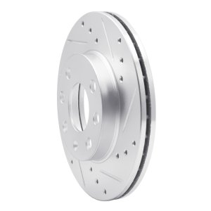 Chevrolet Chevy Brake Rotor (1) - Front Right - R1 Concepts - Drilled & Slotted - Silver - `88-`20